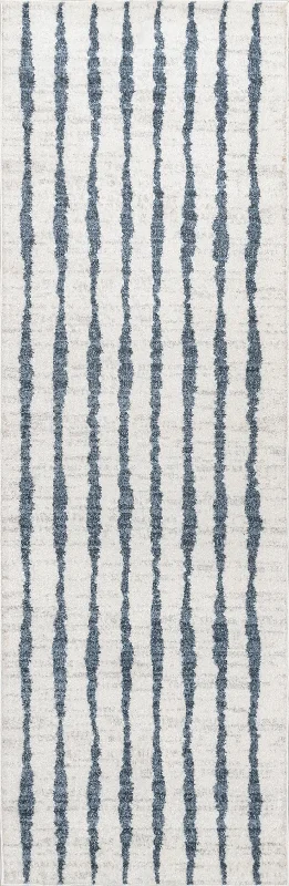 Alice Ebbing Striped Rug | Blue