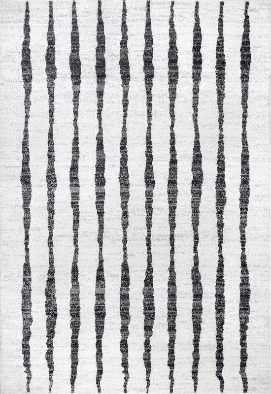 Alice Ebbing Striped Rug | Grey