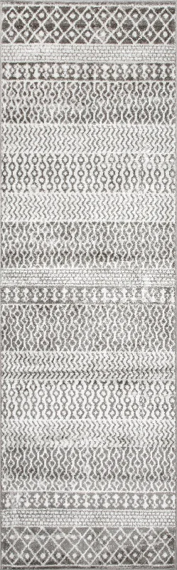 Annalise Trellis Stripes Rug | Grey