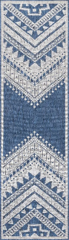 Aztec Prism Indoor/Outdoor Rug | Blue