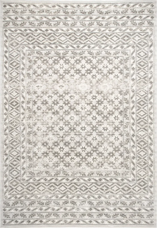 Bordered Seasonal Trellis Rug | Beige