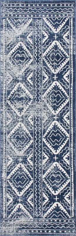 Bordered Trellis Rug | Blue