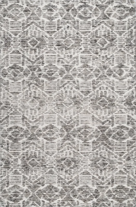 Carved Tribal Trellis Rug | Grey