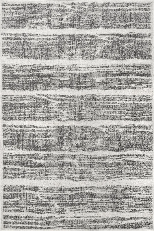 Clarissa Distressed Striped Rug | Grey