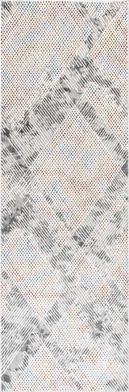 Crosshatched Lattice Rug | Light Grey