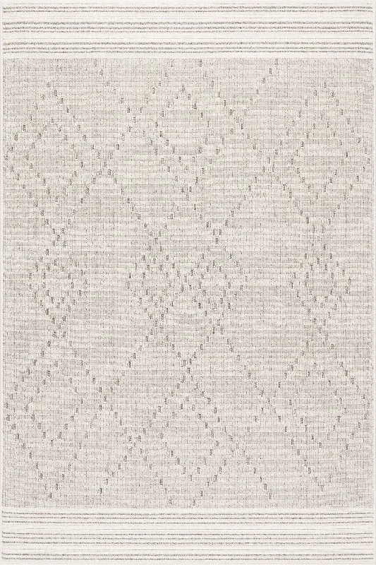 Ellianna Striped Trellis Indoor/Outdoor Rug | Light Grey