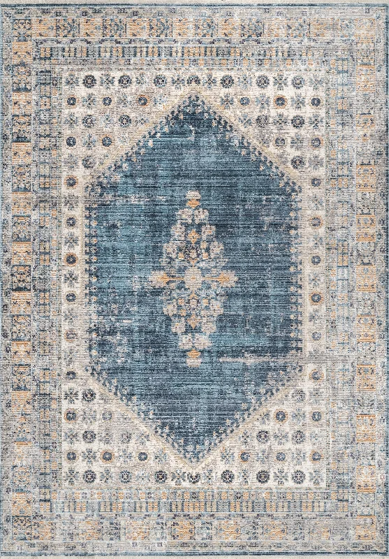 Fade Bouquet Medallion Rug | Blue