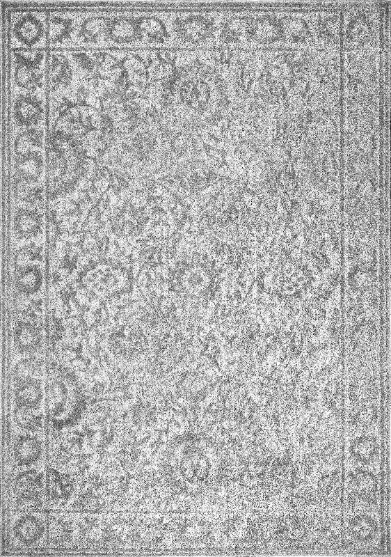 Faded Floral Rug | Grey