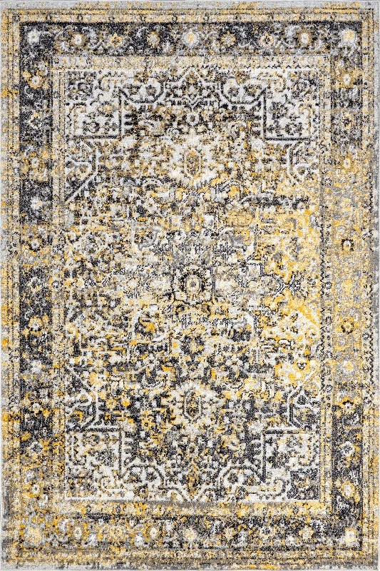 Faded Star Petal Emblem Rug | Gold