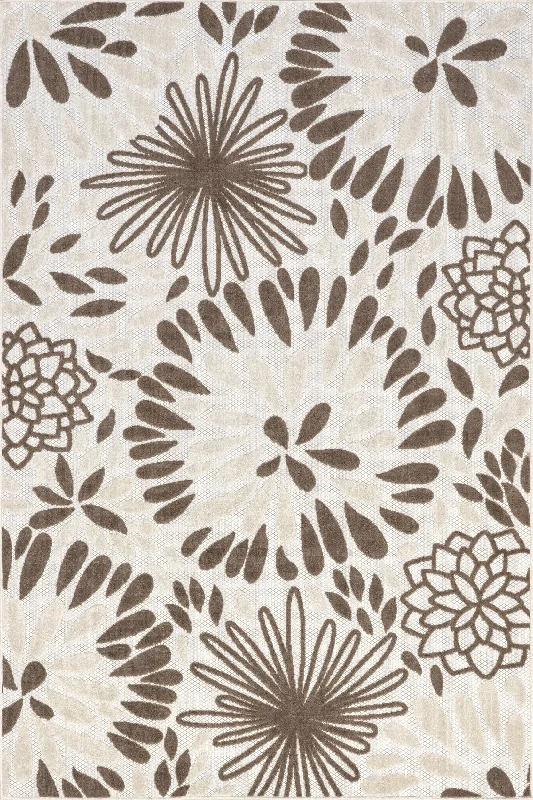 Floral Fireworks Indoor/Outdoor Rug | Beige