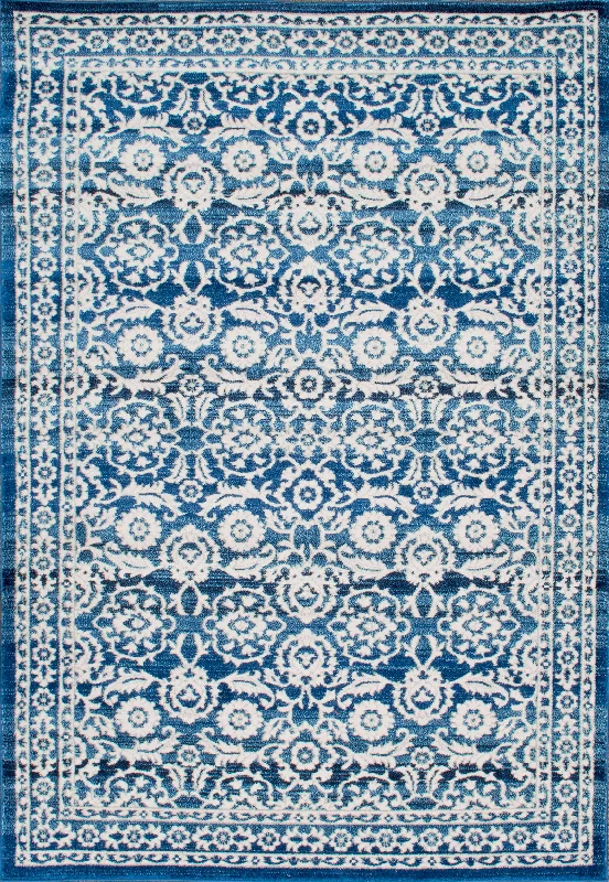 Floral Symphony Rug | Dark Blue