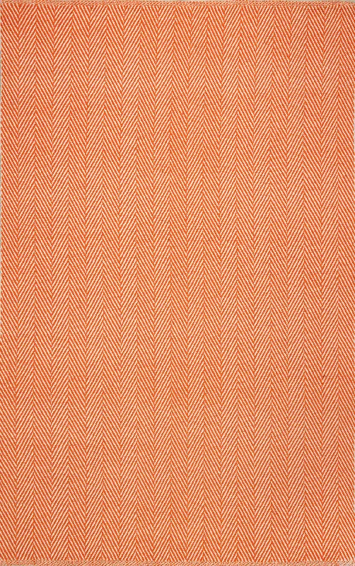 Herringbone Cotton Flatwoven Rug | Orange