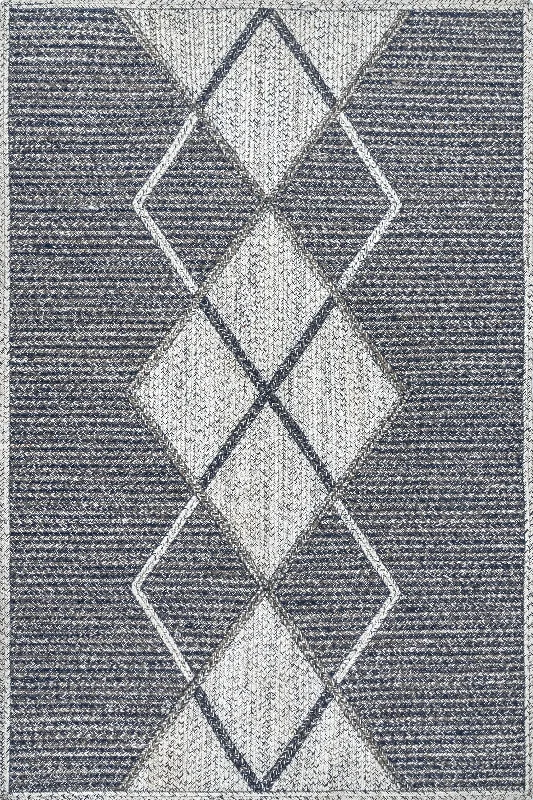 Hillary Argyle Casual Rug | Grey