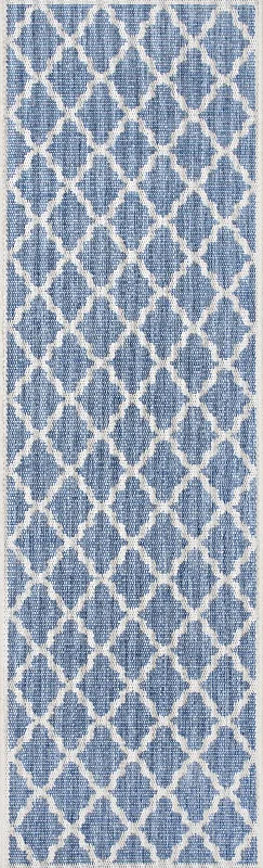 Indoor/Outdoor Moroccan Trellis Rug | Blue