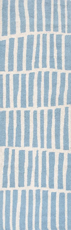 Irregular Parallel Bars Rug | Baby Blue