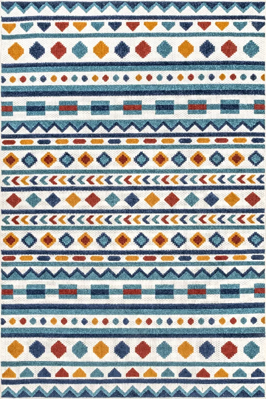 Jovani Geometric Indoor/Outdoor Rug | Blue