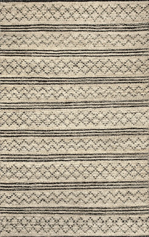 Jute Geometric Stripes Rug | Natural