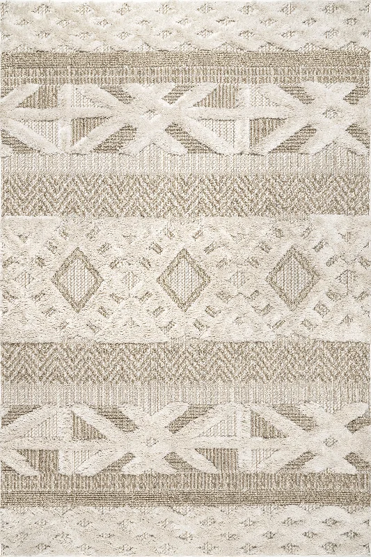 Mandy Textured Geometric Rug | Beige