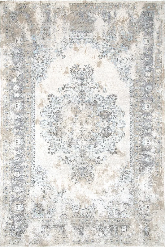 Milky Medallion Rug | Silver