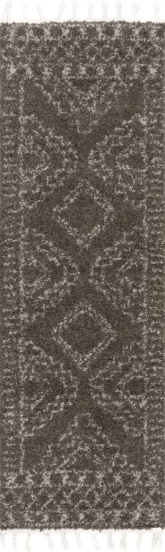 Moroccan Tasseled Rug | Brown