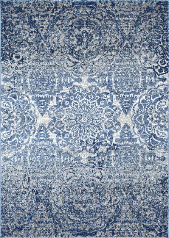 Ombre Rosettes Rug | Blue