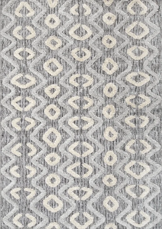 Raised Chevron Trellis Rug | Grey