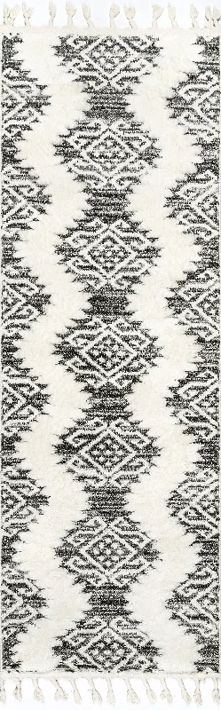 Reese Textured Tasseled Rug | Grey