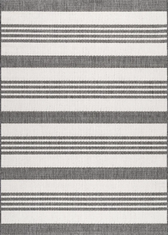 Regency Stripes Indoor/Outdoor Rug | Light Grey