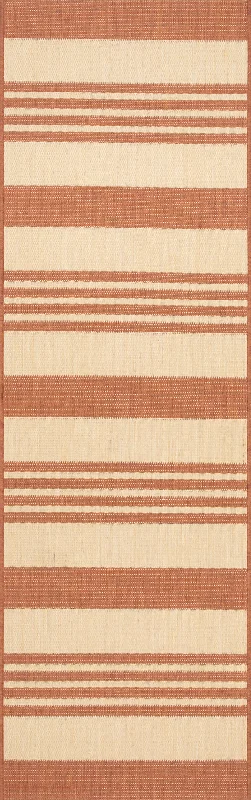 Regency Stripes Indoor/Outdoor Rug | Terracotta