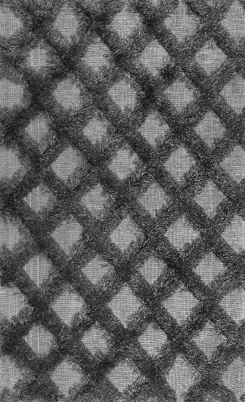 Shaggy Diamond Trellis Rug | Dark Grey