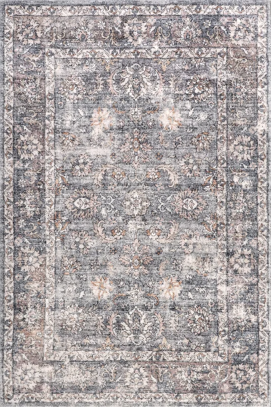 Shea Medallion Washable Rug | Brown