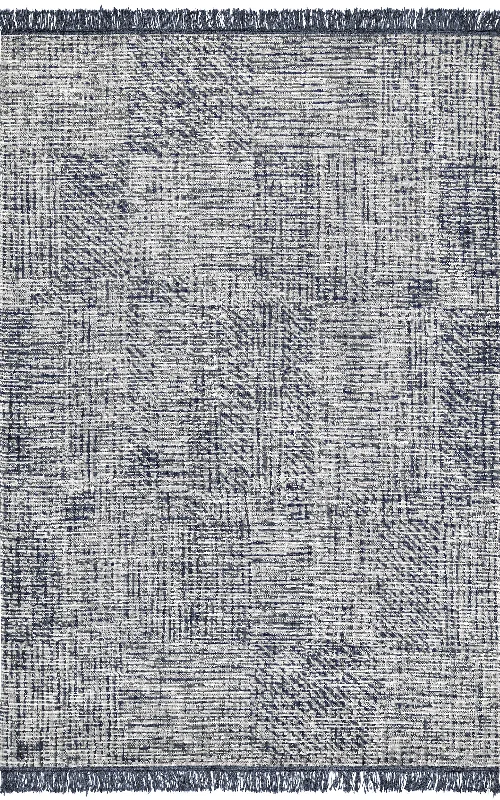 Simple Fringed Indoor/Outdoor Rug | Grey