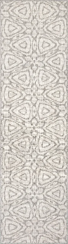 Snowflake Lattice Indoor/Outdoor Rug | Grey