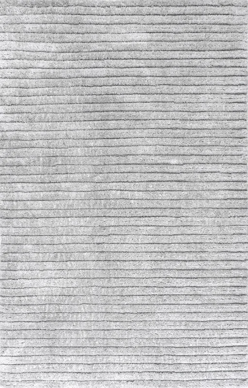 Soft Shaggy Stripes Rug | Grey