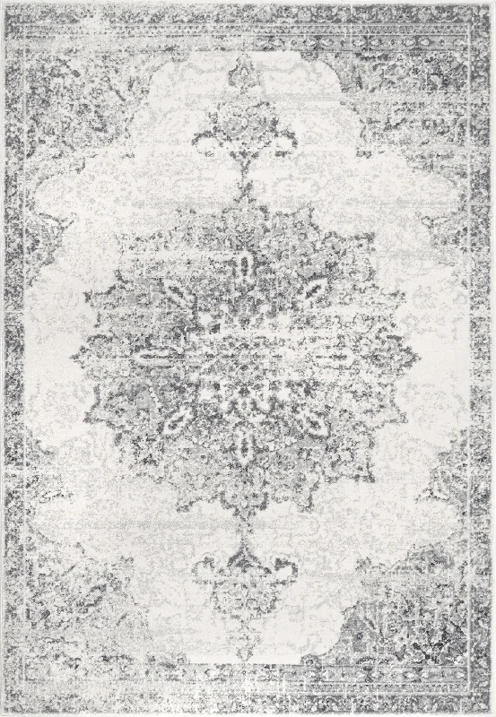 Sunny Wildflower Medallion Rug | Grey