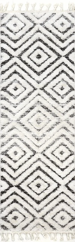 Tory Trellis Textured Rug | Grey