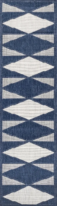 Ziggy Diamonds Indoor/Outdoor Rug | Navy