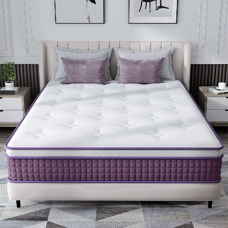 10 Inch Innerspring Hybrid Full Size Mattress, Motion Isolation Individually Pocketed Coils Mattress