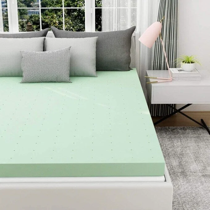 3 inch thin Memory Foam Mattress Smooth green