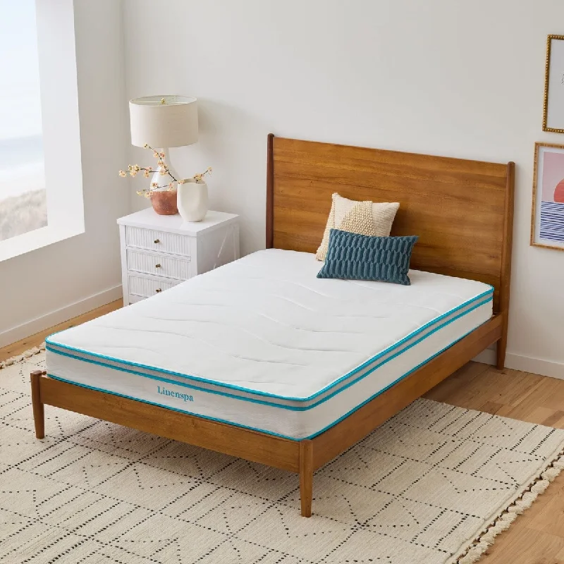 8 Inch Memory Foam and Spring Hybrid Mattress Medium Firm Feel - Bed in a Box - Quality Comfort and Adaptive Support Queen Size