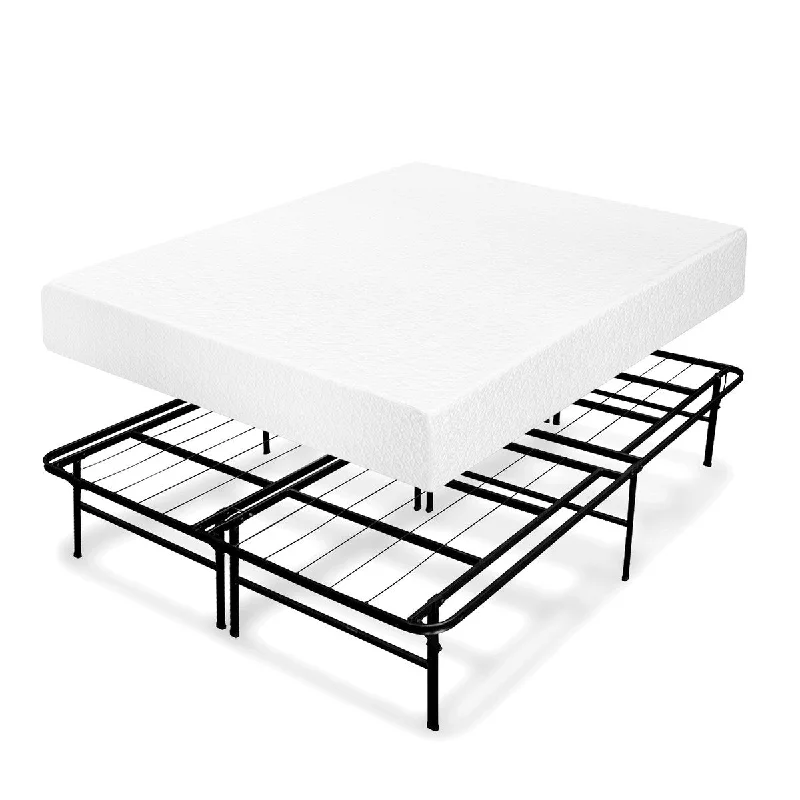 8 Inch Memory Foam Mattress and Bed Frame Set By Crown Comfort