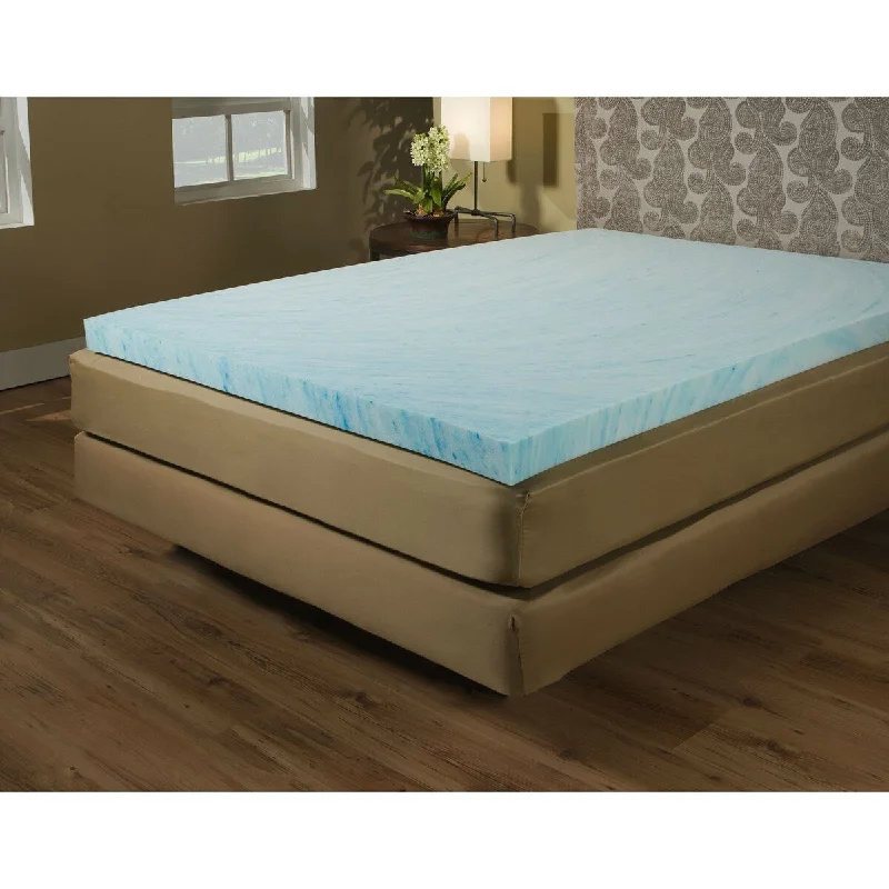 Daily Boutik Twin size 2-inch Blue Gel Memory Foam Mattress Topper