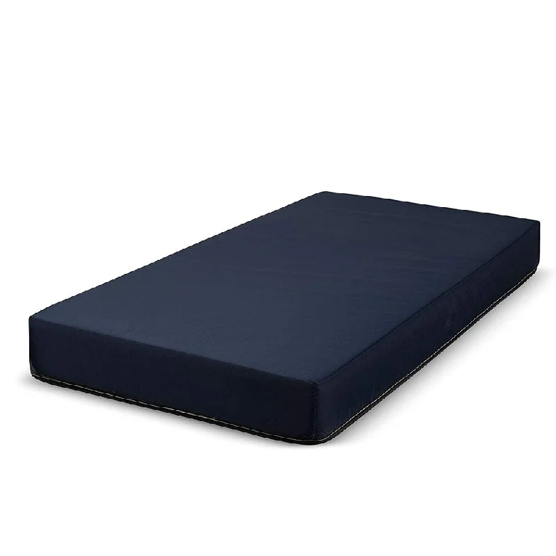 Fortnight Bedding 6 Inch Foam Mattress with Blue Nylon Cover Made in USA (Twin)