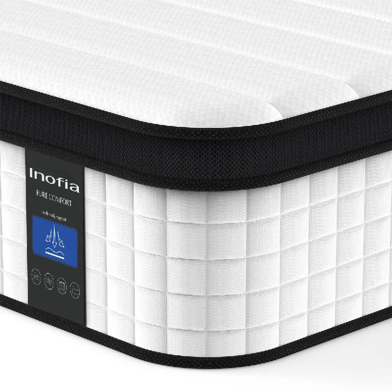 Full Mattress, 12 Inch Hybrid in a Box, Cool Bed with Breathable Soft Knitted Fabric Cover, 101 Risk-Free Nights Trial Full Size