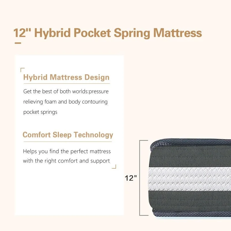 FULL Size Hybrid Pocket Spring Mattress