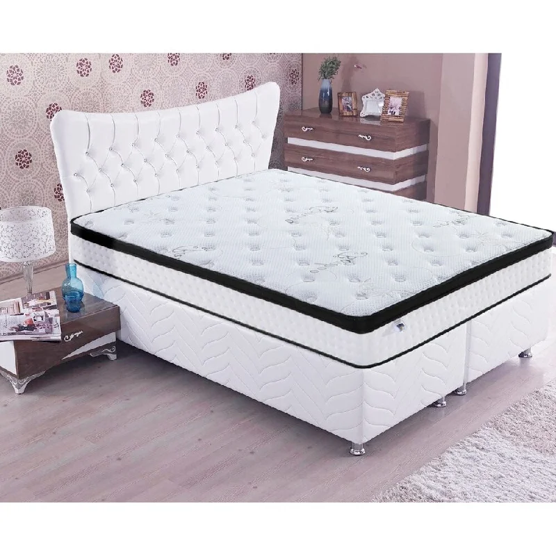 OttoPEDIC 10 Inch Euro Top Full Size Pocket Spring Mattress - white glove