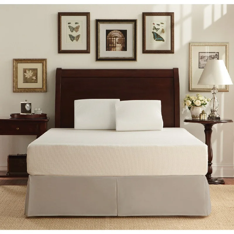 WHITE by Sarah Peyton 10-inch Traditional Firm Support Cal King-size Memory Foam Mattress and Pillow Set