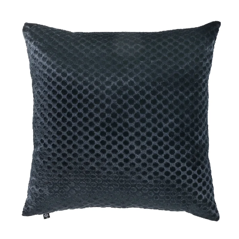 Anne Klein Velvet Dot 20x20 Decorative Pillow, Black