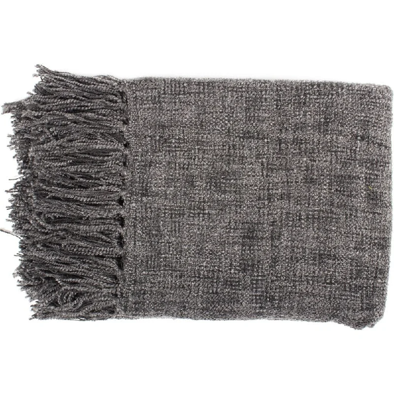 Aurelle Home Charcoal Grey Contemporary Modern Throw Blanket