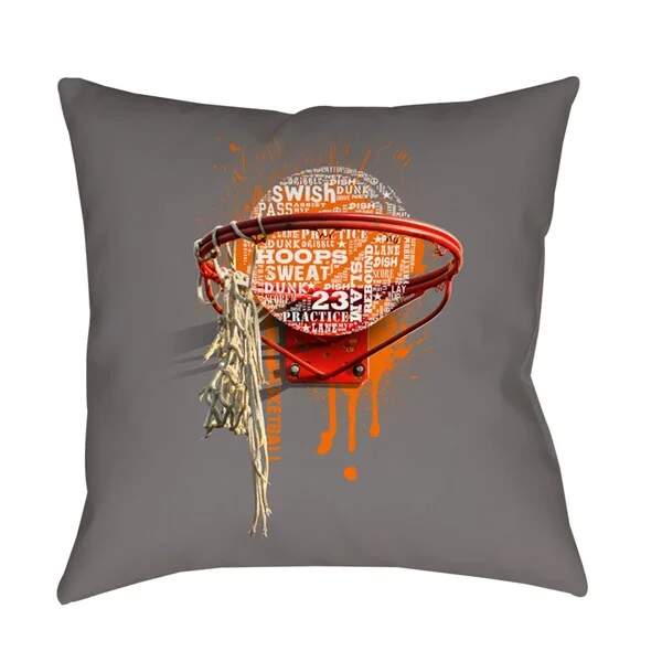 Basketball Words in Hoop Indoor/ Outdoor Pillow